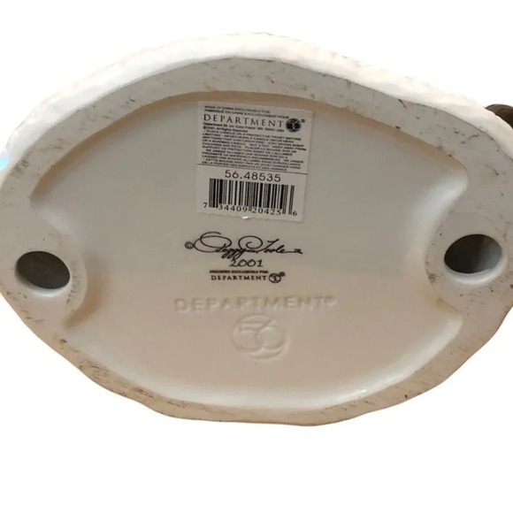 VINTAGE DEPARTMENT 56 Peggy Toole 2001 Christmas Santa Candle Holder Hand Painte - Picture 5 of 8